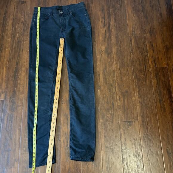 ACNE STUDIOS Ace Ups Jeans Black Denim Slim Straight Low Rise Moto - Picture 15 of 16